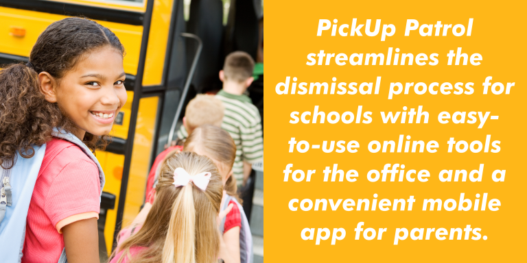 Let your teachers teach. Save your office staff time. Gain some peace of mind.

pickuppatrol.net