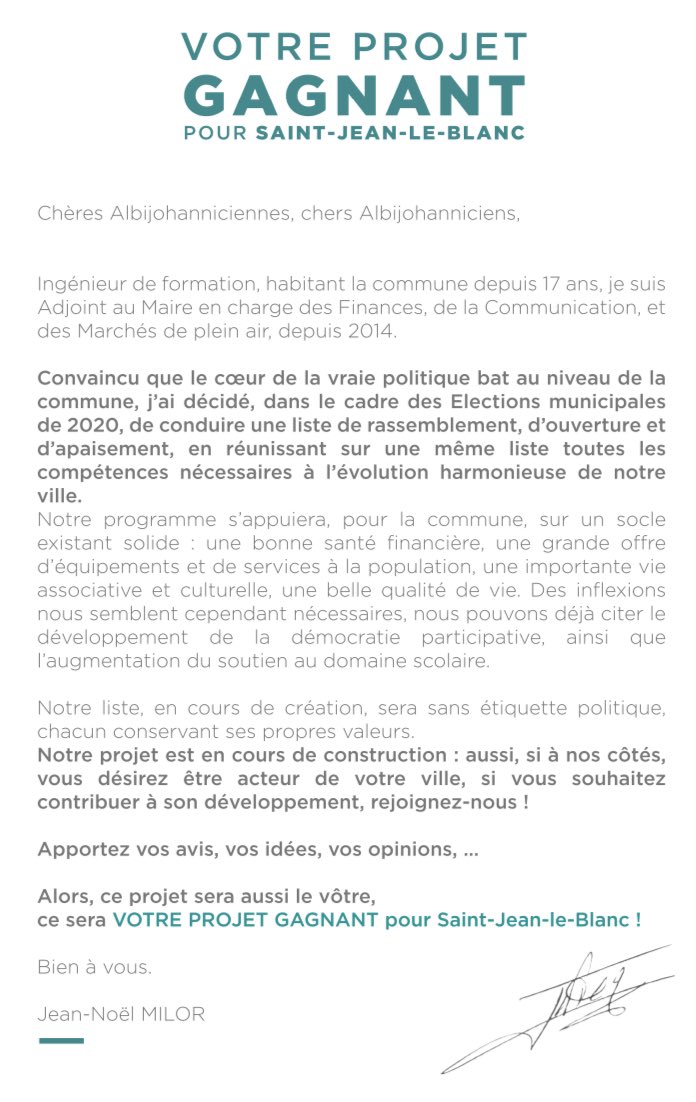 osilberberg's tweet photo. Début de la campagne des élections municipales 2020 à Saint-Jean-le-Blanc avec @jnmilor #Municipales2020 #saintjeanleblanc #votreprojetgagnant https://t.co/OqKqbqAv0N