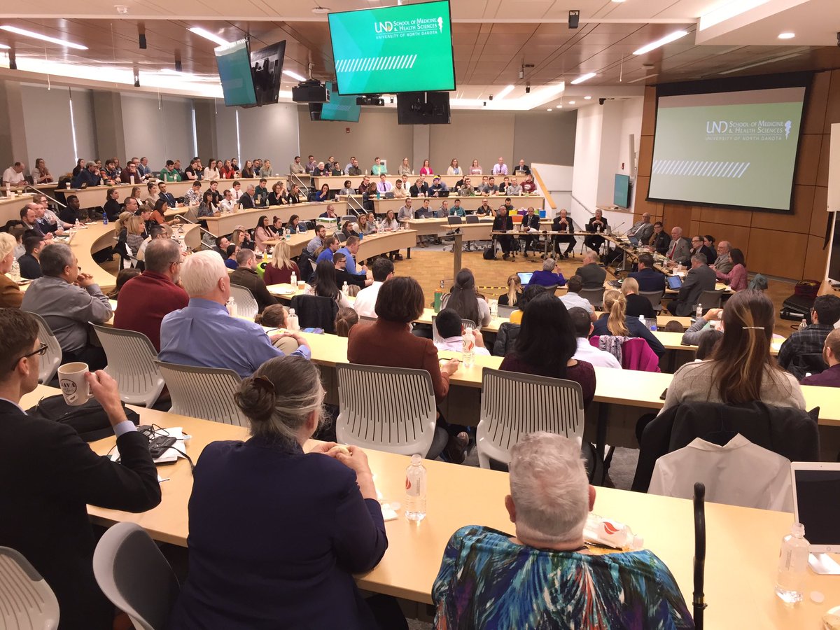 PeterJohnsonUND's tweet photo. Great questions/answers at the UND School of Medicine and Health Sciences Dean’s Hour, featuring Q&amp;A with the North Dakota Legislature’s Interim Health Care Committee chaired by Rep. George Keiser.  Moderater:  Dr. Joshua Wynne, UND Interim President. https://t.co/k7uWyH1LXe