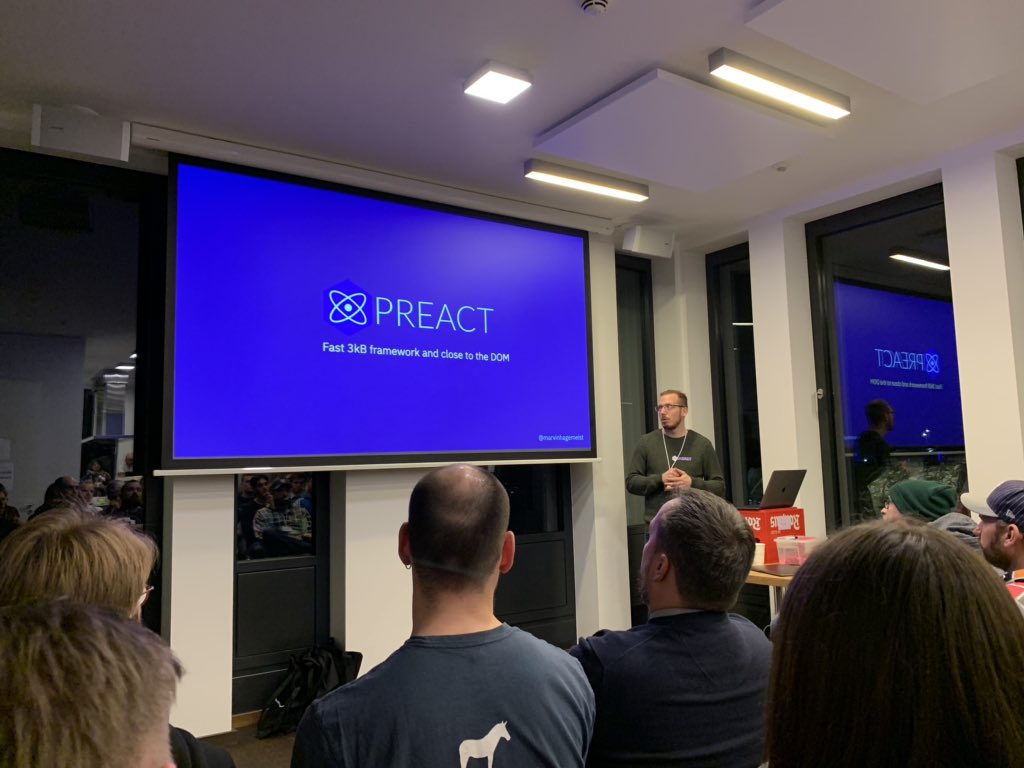 rsteudel's tweet image. “The impossible #preact refactoring” @marvinhagemeist #FrontendRheinMain