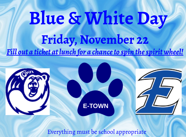 eams_stuco's tweet image. Blue and white day is tomorrow  so don't forget to show your school spirit.