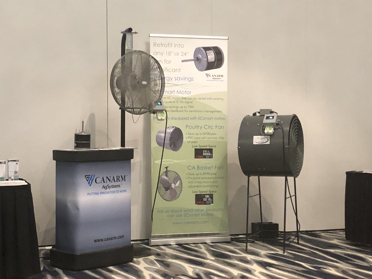 CanarmAgSystems's tweet photo. The Poultry Industry Council Innovations Conference is happening today & tomorrow at the Doubletree by Hilton,
300 King Street in London, ON. Come say hi to Poultry Products Manager, Nicholas and see our EC Motors running our circulation fans.
#Poultry #ECsmart #CirculationFans https://t.co/Elz4dBLy4d