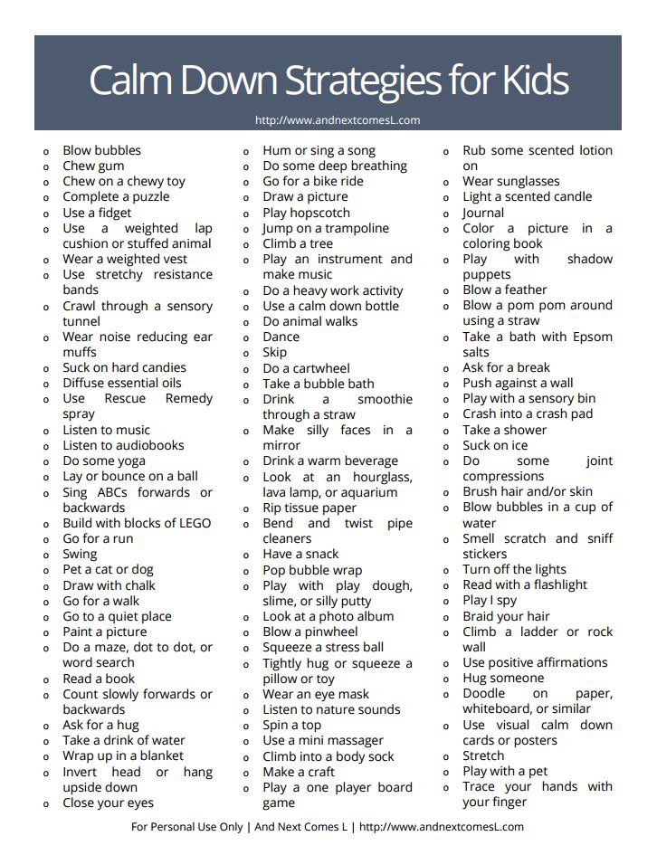 ONTSpecialNeeds's tweet image. A HUGE list of calm down strategies for kids: #sel