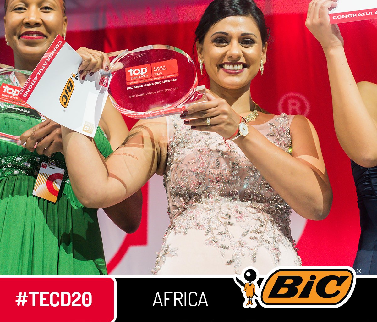 Our wonderful HR Director, Laressa Thavarin, accepting our certification. As a #TopEmployer, we value our team and strive for a better world of work. #TECD20 #HRExcellence