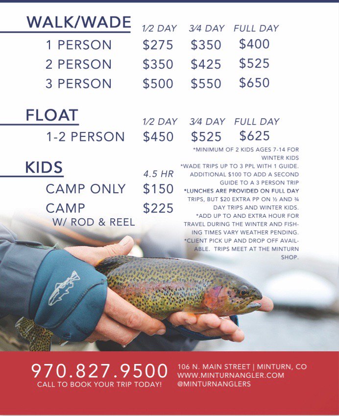 Winter fishing on the eagle river has been fantastic! Take a break from the slopes and come fish with us at winter rates. Give us a call or click the link in our bio to check out all that we are offering this winter! 
#minturnanglers #minturncolorado #lonetreecolorado #flyfishing