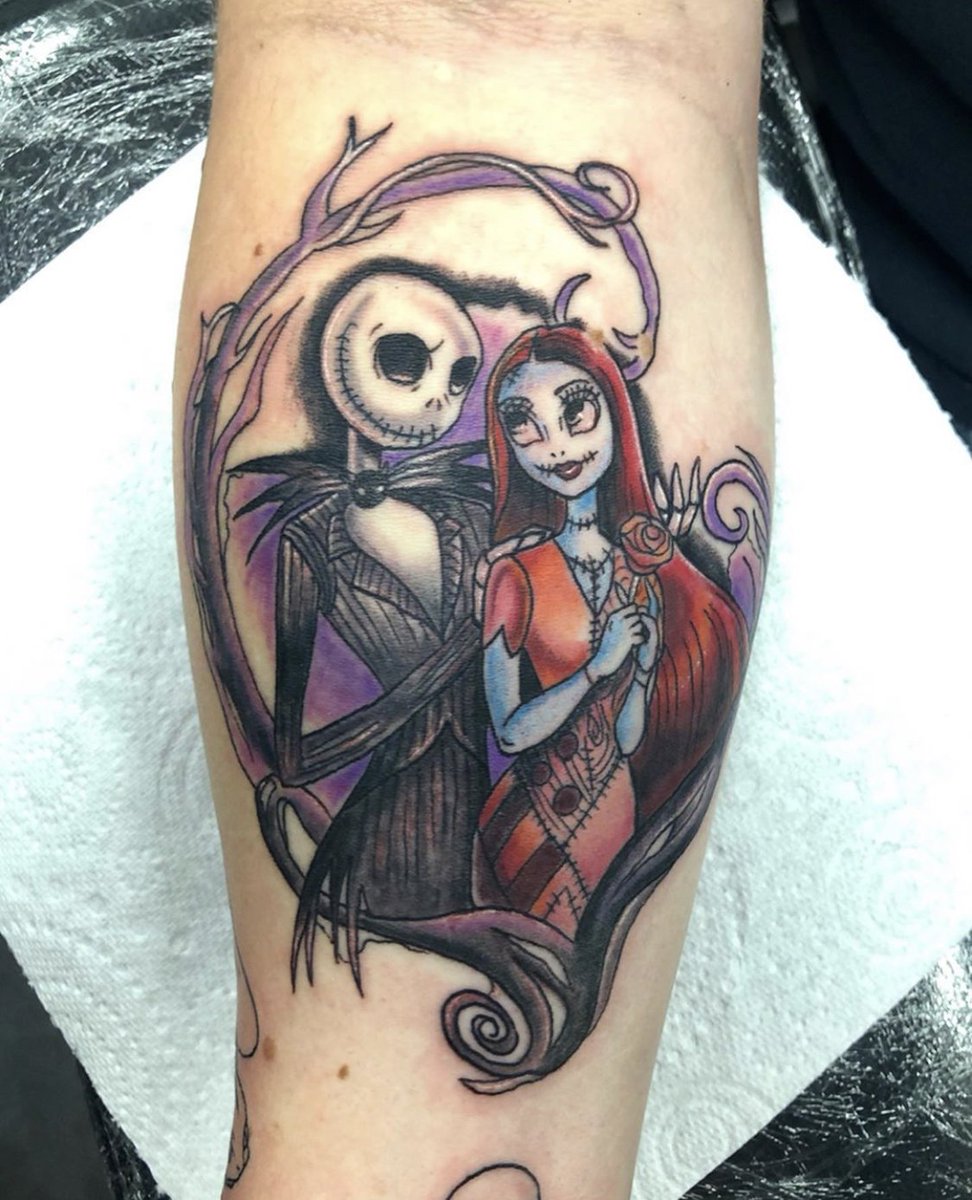 My Nightmare before Christmas tattoo done by Urbans Tattoos in Arlington  Texas Skin got a little irritated but healed fine  rtattoos