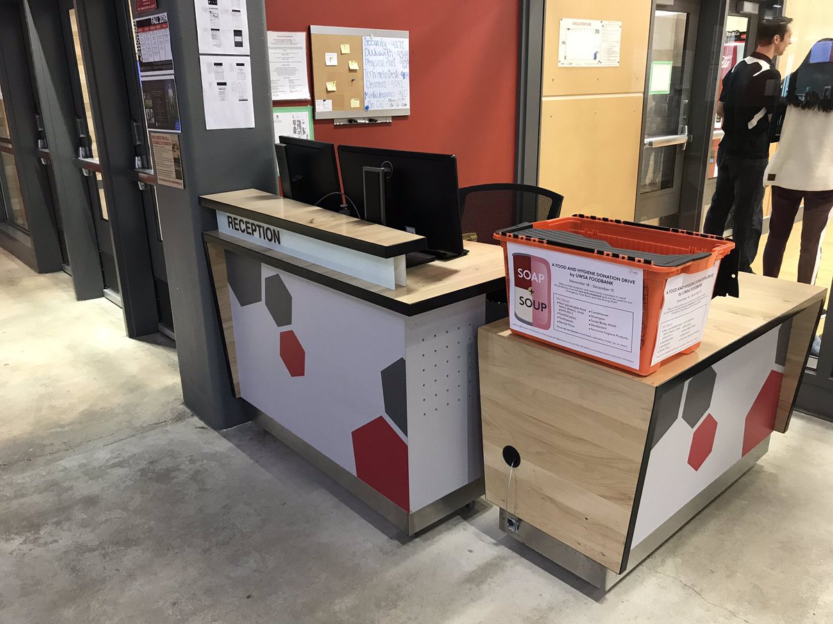 Help those in need by supporting <a href="/theuwsa/">UWSA</a>’s Soap + Soup drive. Until Dec. 13, drop non-perishable food items and/or hygiene products in these bins located on the 2nd floor entry of the RecPlex &amp; front desk of the Duckworth Centre.