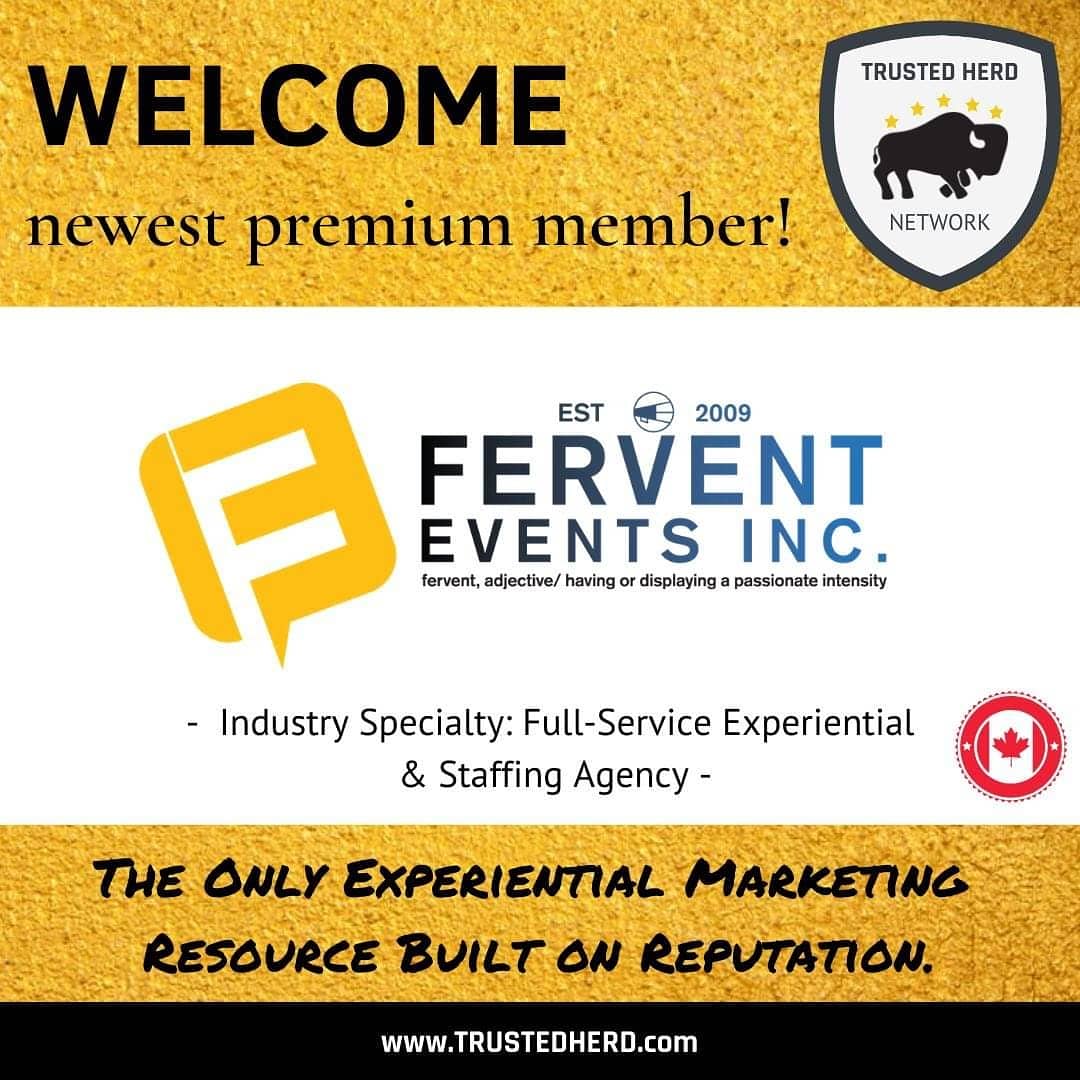 TrustedHerd's tweet image. 🚨NEW TH Premium Event Company: Welcome @ferventevents from Toronto 🇨🇦. Fervent activates events all throughout Canada and is proudly on 2019 Canada's Fastest Growing Companies list! 
#experientialmarketing #bizdev #GoodCompaniesDeserveToBeFound