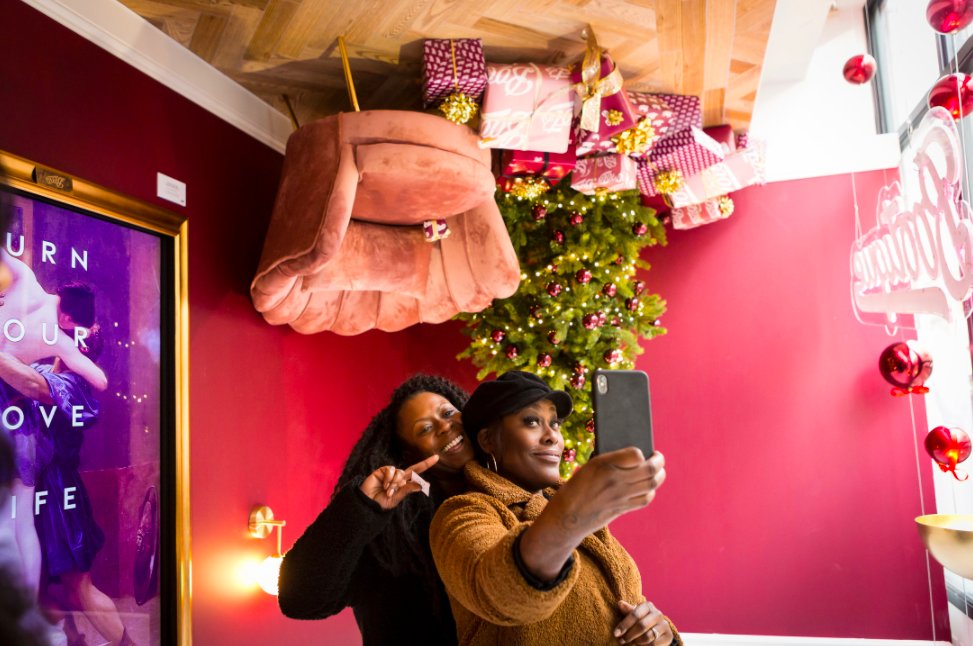 ELintheUK's tweet photo. Our new Heels over Head Bootique for BootsUK. Super fun. Upside down Boudoir. @GeometryUK @BootsUK https://t.co/SQixxyW5Pi