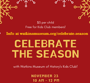 LawrenceKidsCal's tweet photo. This Saturday at 10am - get your kids to the Watkins Museum of History! The Watkins is a great place for kids to learn and grow all year - but especially as the days grow colder (and the youngsters have been up since 6 am on a Saturday!! ) https://t.co/oNg798ReqP https://t.co/GtbhyCm57V