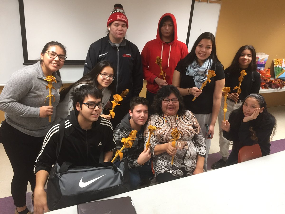 Some of our NAC2O and AVI2O students created deer hide roses in memory of the Montreal Massacre. <a href="/WikyBoardEd/">The Wiikwemkoong Board of Education</a> <a href="/WikiPolice/">Wikwemikong Police</a> <a href="/mickstaruck/">Mick Staruck</a> <a href="/Faymus1/">Fay Zoccole</a>
