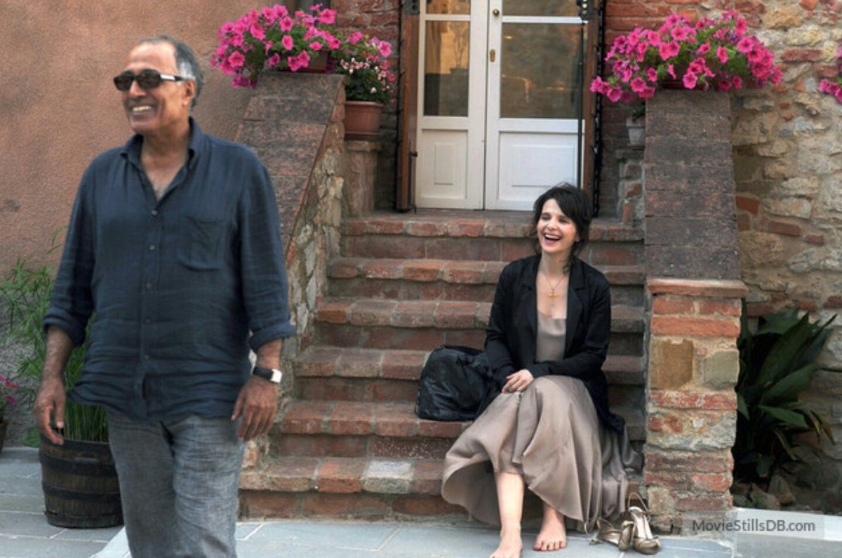 Juliette Binoche and Abbas Kiarostami, behind the scenes of CERTIFIED COPY., image size:1200x795