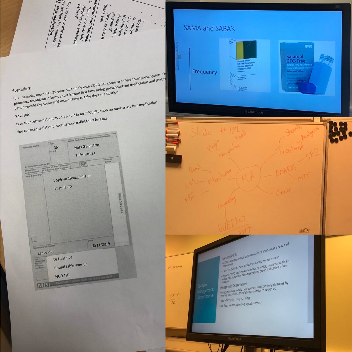 Enjoying seeing our #uonpharm4 from ⁦@UoN_Pharmacy⁩ students teaching about #COPD and #RA. Loving the teaching innovations used to focus on #medicinesafety and #patient care. ⁦@Naoko_Arakawa⁩ - enjoy your turn tomorrow