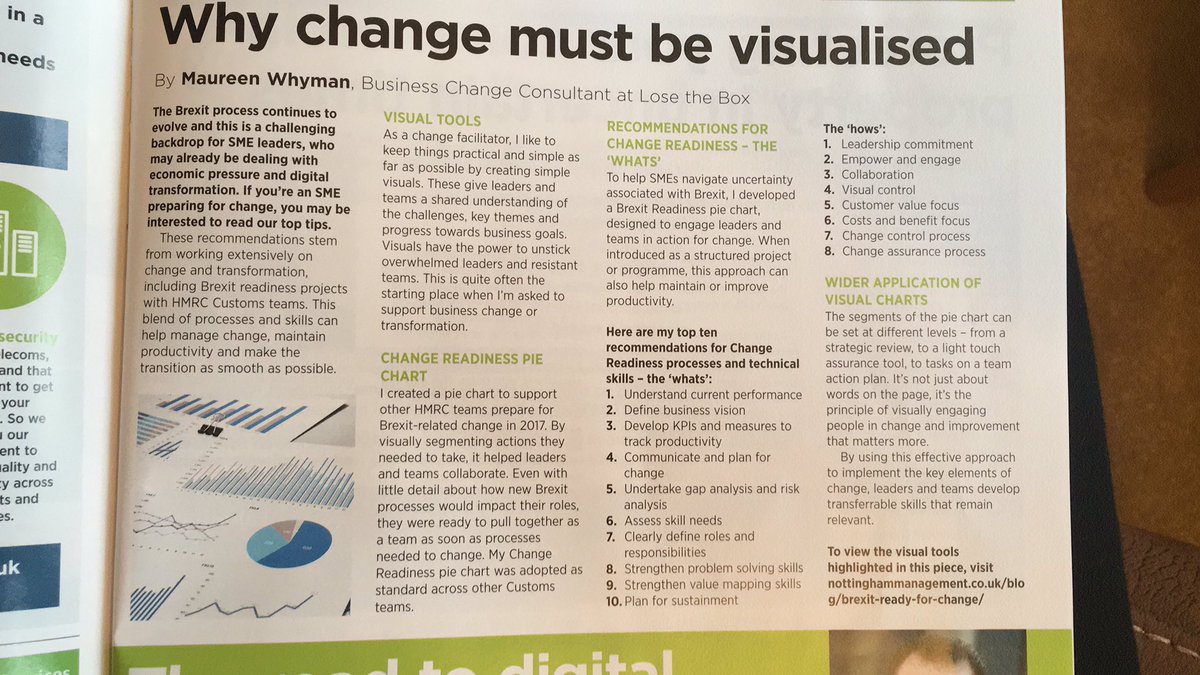 I’m pleased to feature in the November edition of the Chamber’s Business Network publication. Visual tools and creative facilitation are crucial to get #change done and make it stick! nottinghammanagement.co.uk/blog/brexit-re…  <a href="/EMCBizNetwork/">Business Network</a> <a href="/Green_Giant_Ltd/">Peter Storer</a> <a href="/WhymanSophie/">Sophie Whyman MSc</a> <a href="/lauramallalieu/">Laura Mal</a>