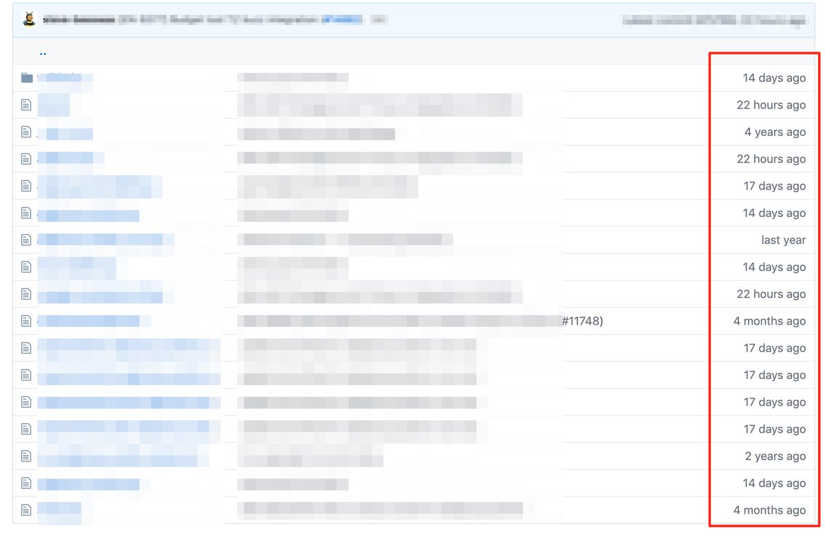 marksweiss's tweet photo. @github feature request -- being able to order the file listing by last changed date of the files. https://t.co/dkqWT5PJLR