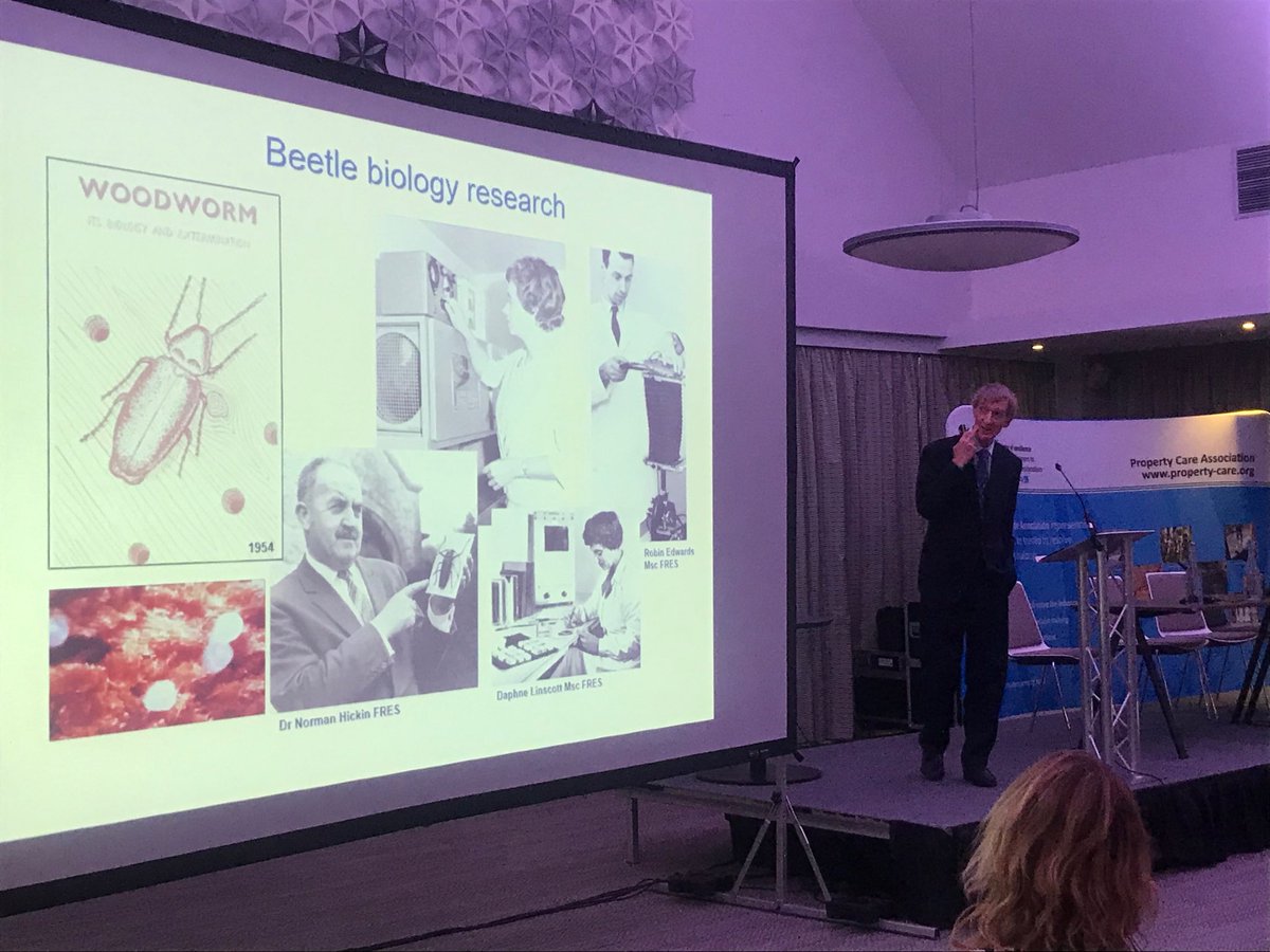 PCAPropertyCare's tweet photo. Back by popular demand, a big welcome back to Nicholas Donnithorne from @RentokilUK with his unique presentation on ‘Beetles Up Close’ at #IBPC2019. @RKLPropcare https://t.co/zNimPTX6jo