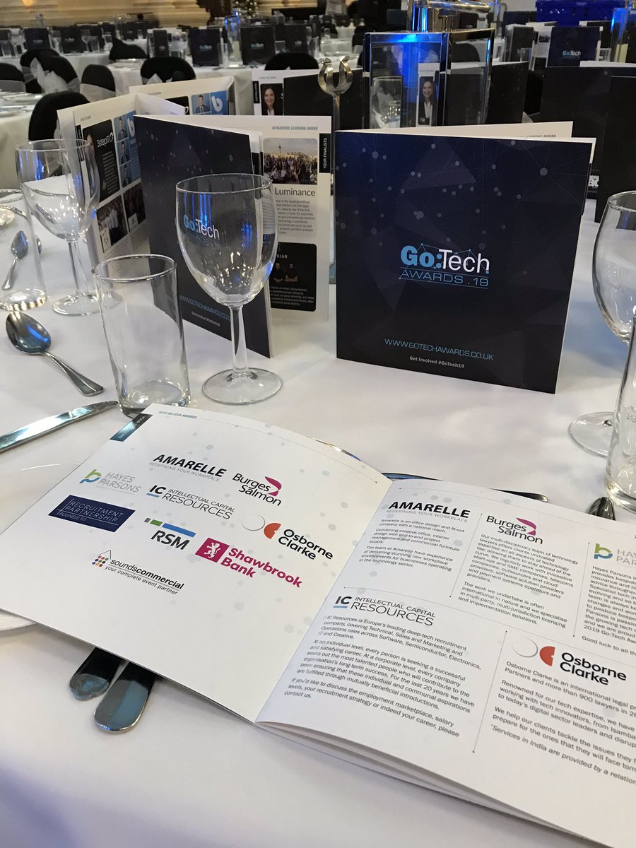 samclark009's tweet image. Set up well underway for #Gotech19 look forward to welcoming everyone tonight @BLeaderNews @ShawbrookBank @Amarelle_Ltd @Hayesparsons @OsborneClarkeUK @icresourcesteam @RSMUK @recruitmentpartnership @Sounds_Comm @BurgesSalmon