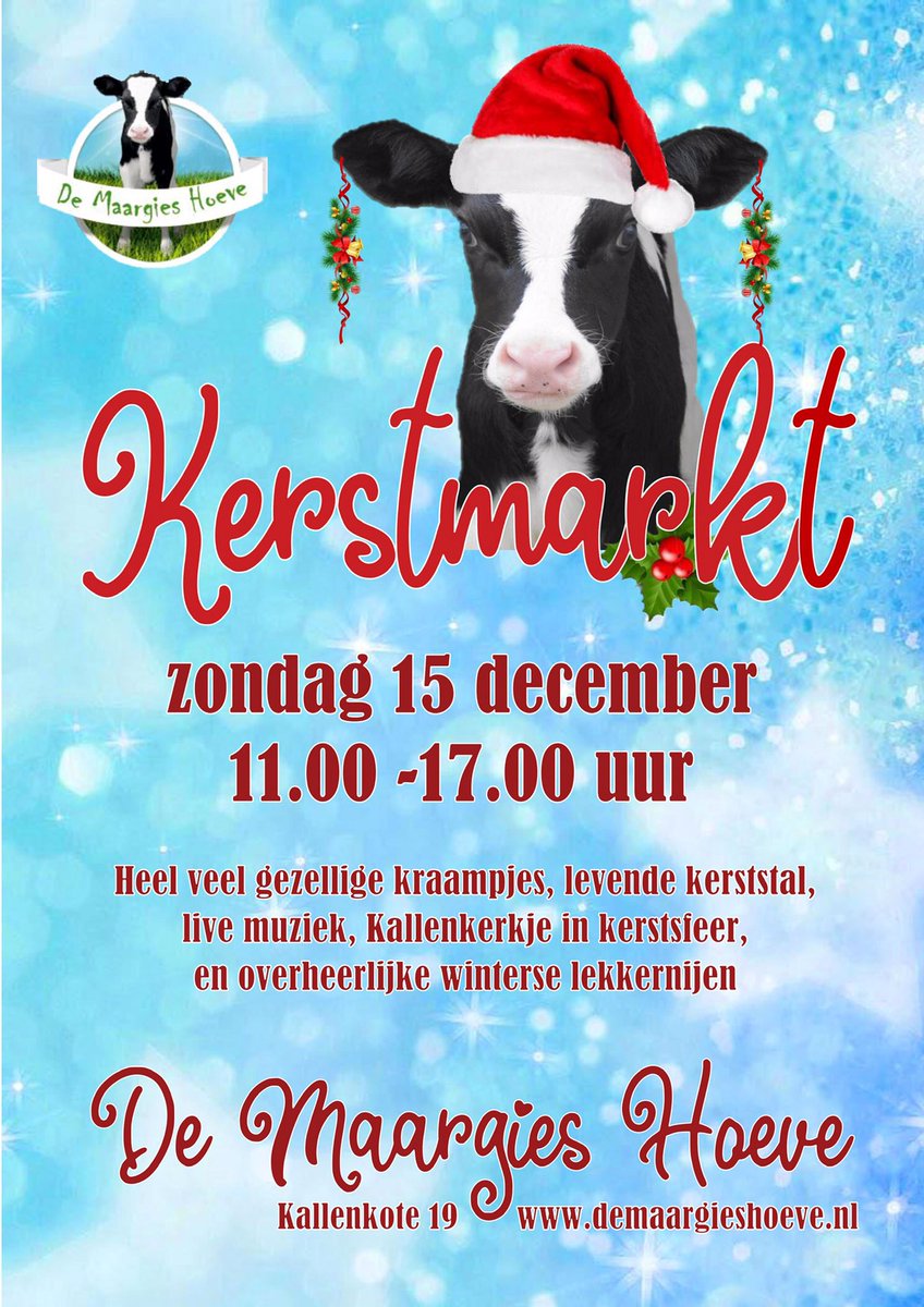 Op zondag 15 december kerstmarkt op De Maargies Hoeve.🌲✨ Van harte welkom!