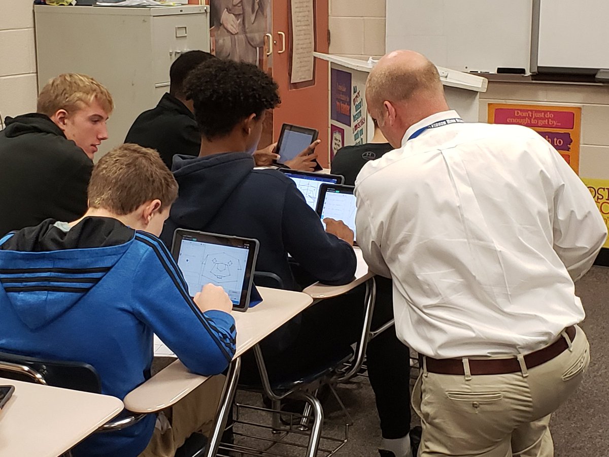 Great things happening in our mathematics classrooms! Some awesome <a href="/Desmos/">Desmos</a> line art on display today. Thanks for your leadership Mr. DeRee! #WildcatWay