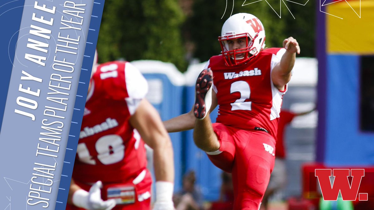 NCAC's tweet photo. The NCAC Football Special Teams Player of the Year is @WabashFB sophomore punter Joey Annee! #NCACPride https://t.co/WotIsbfPjV