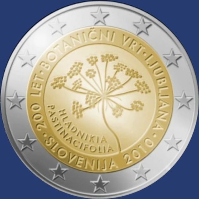 Numis_Hero's tweet image. 🇸🇮 #Eslovenia - 2010
·Bicentenari de jardí botànic de Ljubljana
·
·La part interior de la moneda representa la planta «Rebrinčevolistna Hladnikija». A la part inferior esquerra figura el seu nom «HLADNIKIA PASTINACIFOLIA» en un arc. Al voltant del motiu, formant un cercle ap…