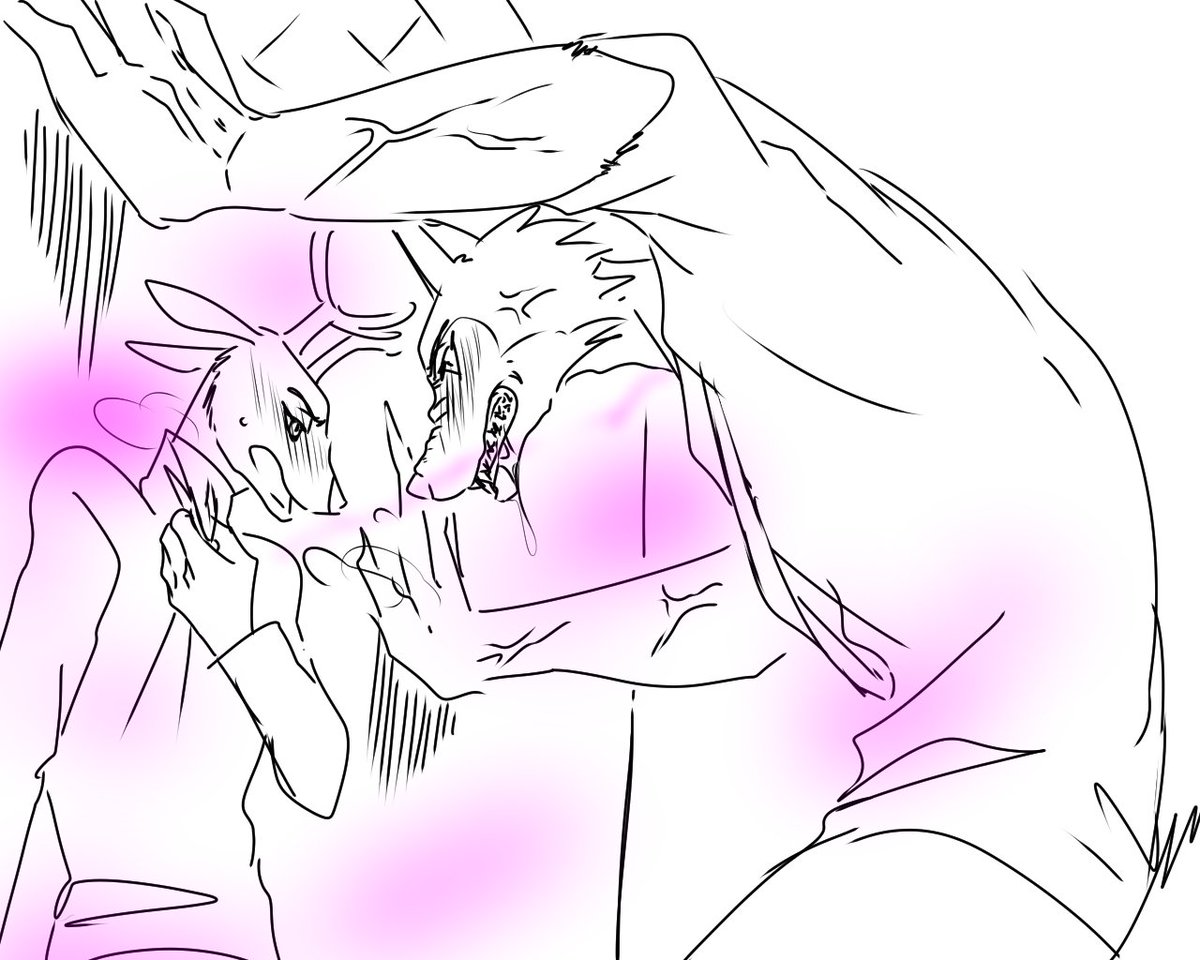 CaryFurry's tweet photo. Omegaverse /ABOverse AU #beastarsfanart  

when Louis is in heat and Legosi try not to eat him- 

previous : https://t.co/dZbCEbTK8X https://t.co/cmG2bT5J7m