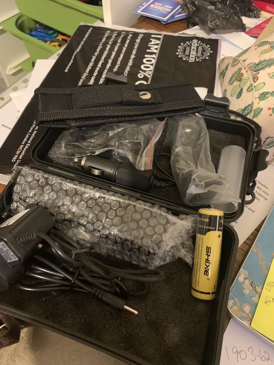 RevdCrystal's tweet photo. After a conversation and advice with the lovely Sister Liz from the ‘smile of south of Leicester’ I have purchased something much needed for rural ministry!!@leicestercofe #combatstyle #explosionproof #thesimpletorch #readyforanything  #shininglightinthedark https://t.co/o1TwN5BOis