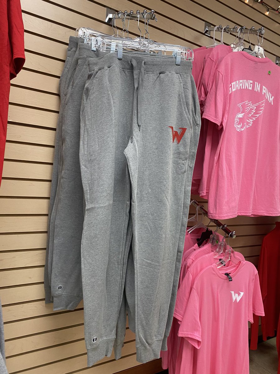 WHSCTEprograms's tweet image. Come buy new stuff at the hawks nest. Gray  joggers and white hoody