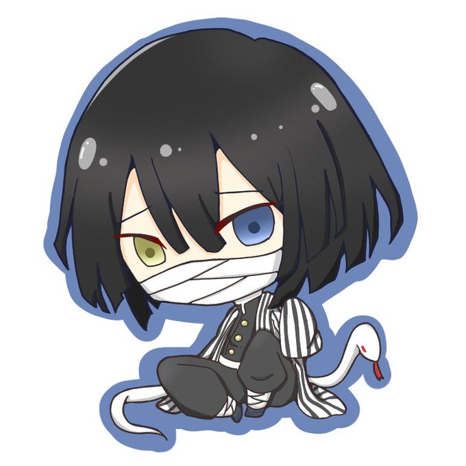 花織さんがTwitterに投稿した伊黒小芭内(鬼滅の刃)のイラスト。