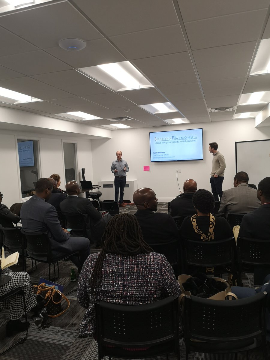 It was an honour to have the delegation from the Southern African Heads of Diplomatic Mission to Canada visit our space yesterday. Four of our companies had the opportunity to present to the delegates: The Dunya Project, @bizskillsacadmy, AirStoveOne and <a href="/SPlasmonics/">Spectra Plasmonics</a>. #queensu