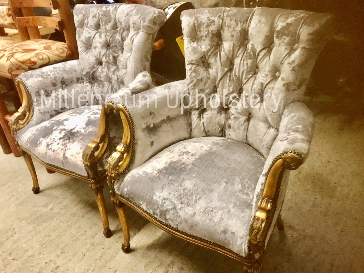 millenniumuphol's tweet photo. Reproduction chairs recovered in luxury crushed velvet #upholstery #withernsea #beverley #cottingham #hull #caravans https://t.co/p0Wc7qdLrU