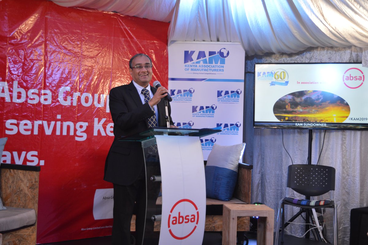 KAM_Kenya's tweet photo. KAM Chair @GudkaSachen- Financial inclusion is positioned prominently in realizing industryβs goals. The finance sector needs to be at the forefront in enabling efficiency and profitability in industry.
#KAMAbsaSundowner https://t.co/iS2FQu5ZTx