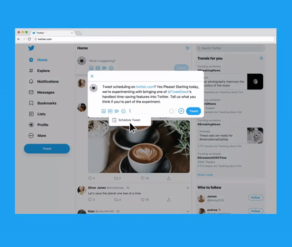 twellow's tweet photo. Twitter Adding a Tweet Scheduling Feature https://t.co/594tRyCVLt https://t.co/WVFEfctqMm