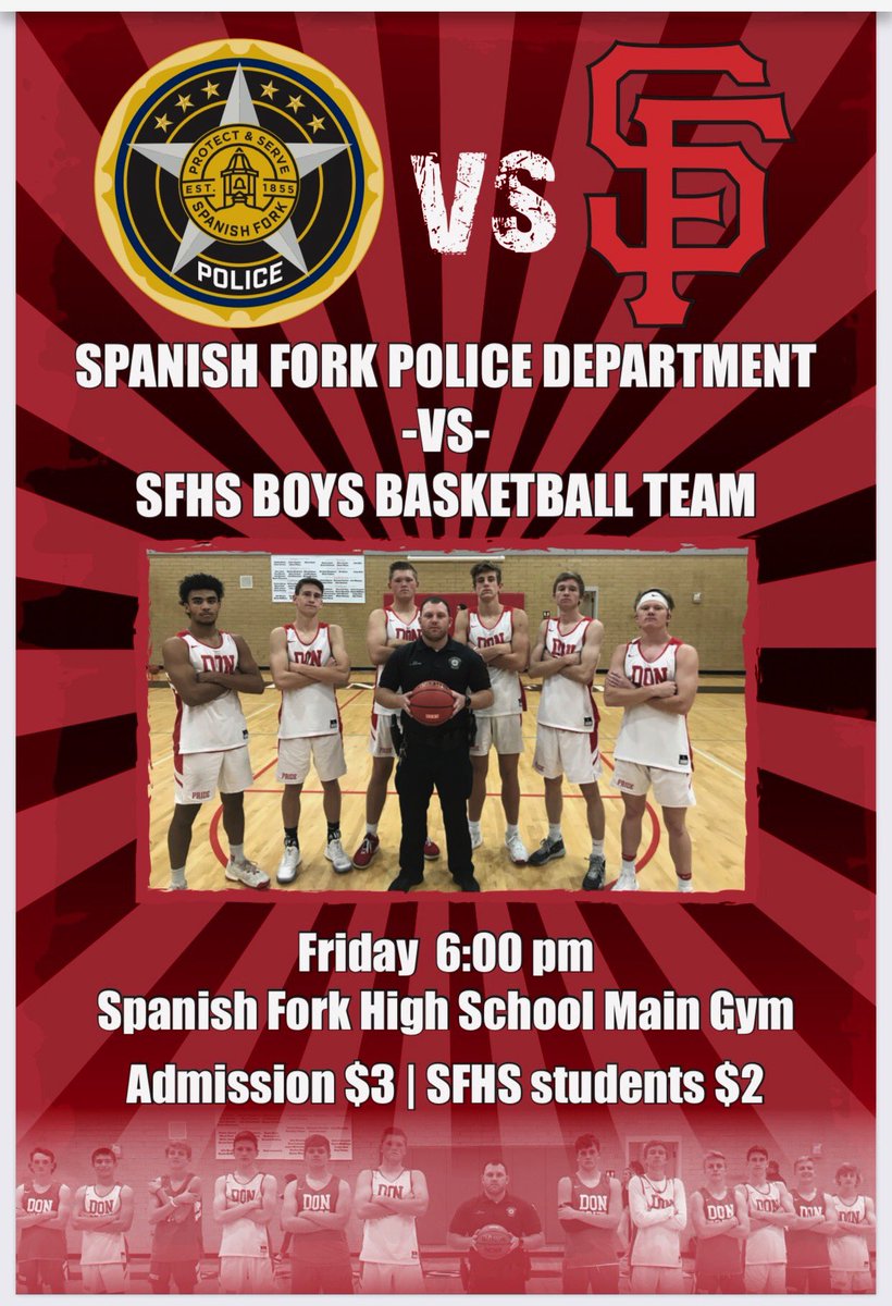 SFHS Basketball vs SF Police Department tomorrow at 6:00pm