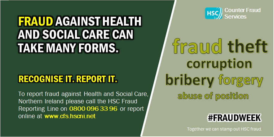 bsocfs's tweet photo. Fraud in its widest sense includes a range of dishonest acts such as bribery, corruption and theft.
If you suspect #HSCFraud then #DoTheRightThing and report the matter on 0800 096 33 96 or online at https://t.co/wUNV7IY7xY
Together we can stamp out HSC fraud.
#fraudweek https://t.co/VzJJIYx3d2