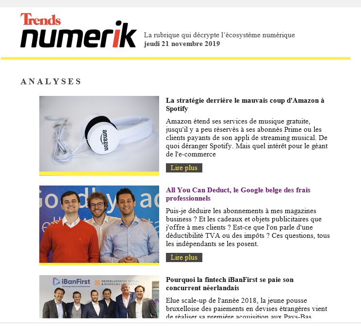 TrendsNumerik's tweet photo. Aujourd’hui, voici ce qu’il y avait (entre autres) au menu de notre newsletter #numerik ! Ne ratez pas les suivantes. C’est gratuit et c’est TOP 🤩 ▶️ https://t.co/mGoWY8HCHI https://t.co/bX0y3Zm6pw