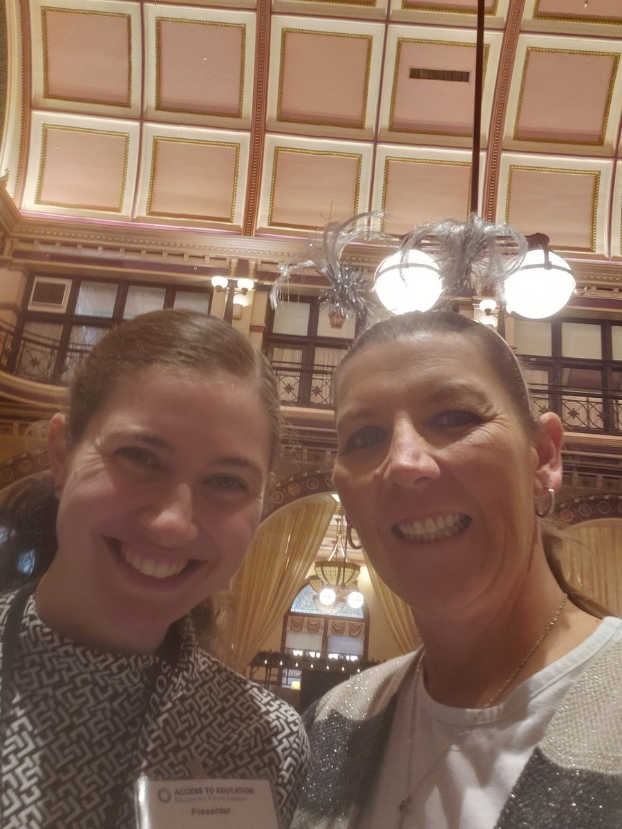 JamieWithering2's tweet photo. #PatinsIcam #A2E19 My partner in crime @BeckyPina1 and I are feeling awesome after our presentation! We loved sharing our Teamwork! If anyone in #PatinsIcam world has a picture of us presenting please share! https://t.co/L0f6GvIOR9