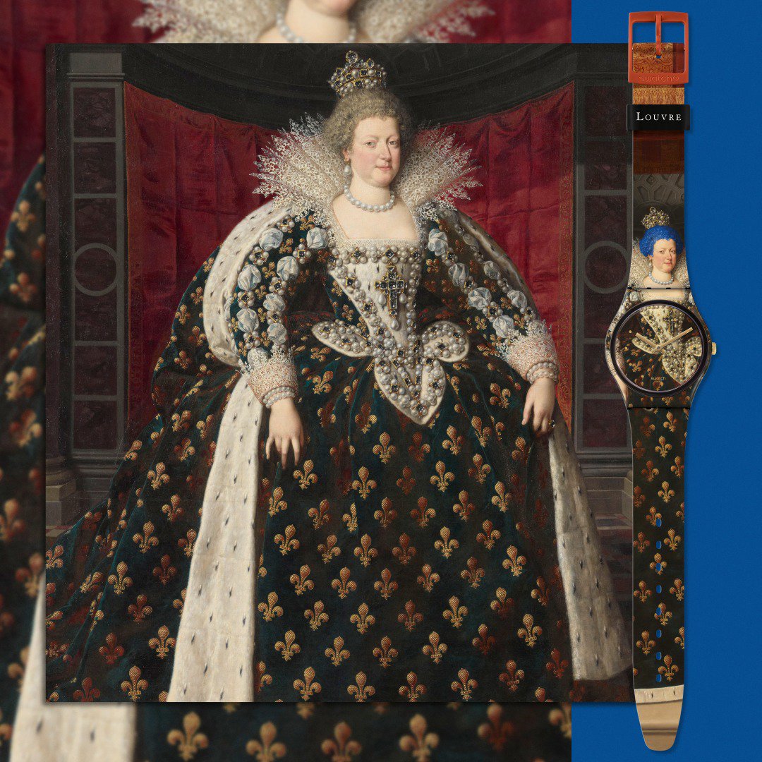 Marie de Medici, Queen of France
Sobre su corona se sitúa el ‘Beau Sancy’. bit.ly/2qxZY9N #SwatchXLouvre
Lleva una pieza de las joyas de la corona francesa.
Frans Pourbus the Younger (1569–1622)
Ubicación: Musée du Louvre, Paris
Foto: (C) RMN-Grand Palais / Michel Urtado