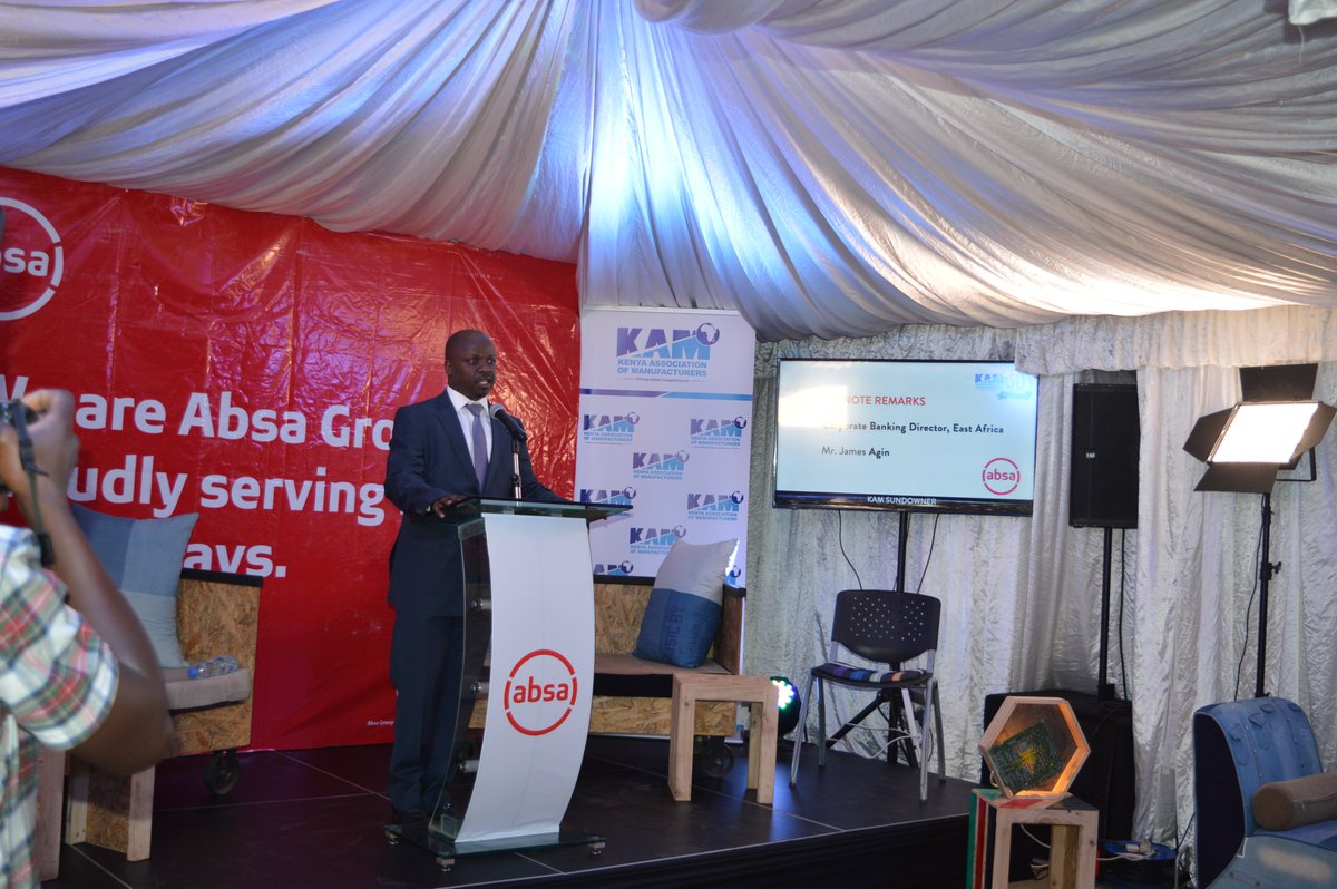 KAM_Kenya's tweet photo. @Barclays_Kenya Corporate Banking Director, East Africa James Agin - Our agenda, as a country, is to move from an agricultural-based economy to an industrial-based economy. We fully subscribe to being responsible partners & supporting the sustainable agenda.
#KAMAbsaSundowner https://t.co/Z32lKZDpoC