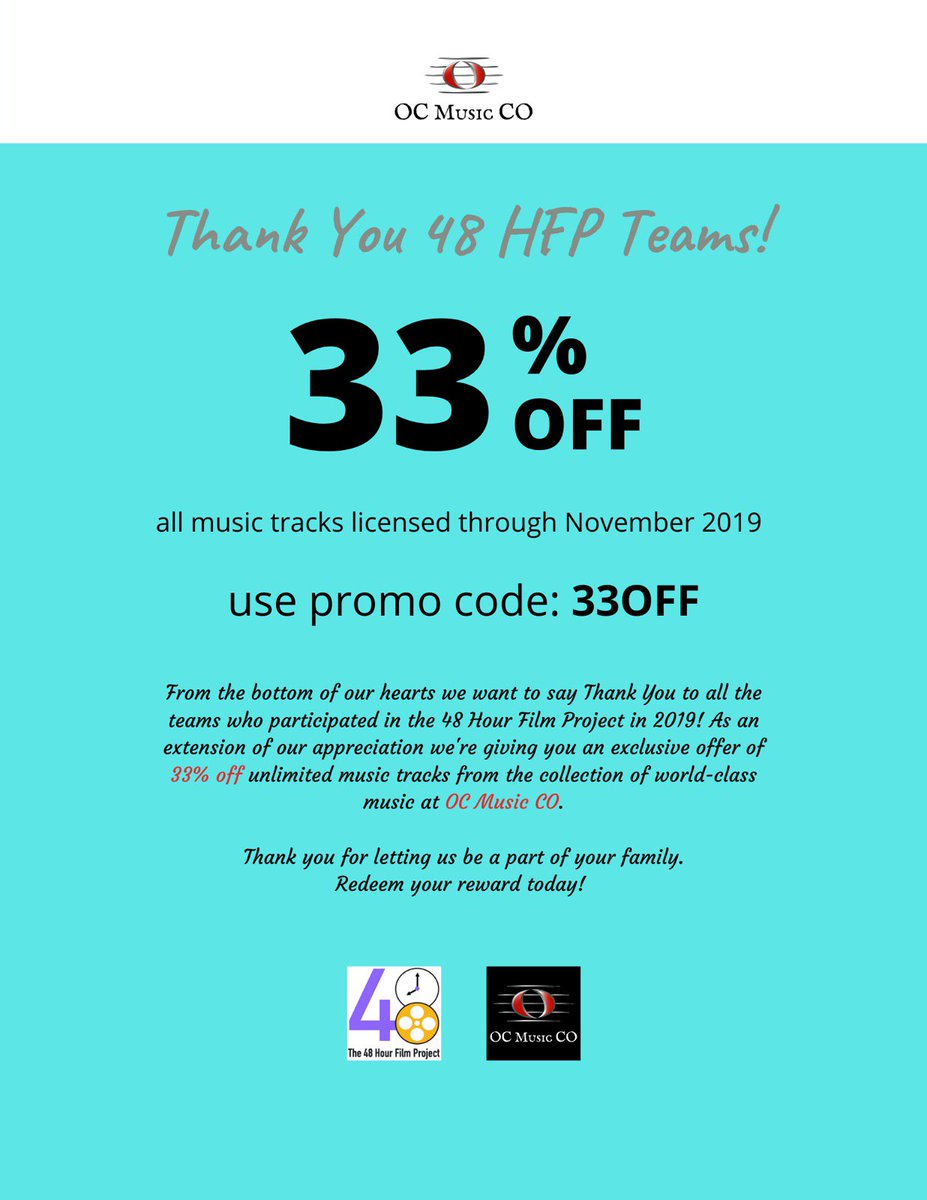 ocmusicco's tweet photo. Thank you 2019 48 Hour Film Project Teams! A special gift for you... https://t.co/gboZknTu8Q
#48hfp #filmmakers #music https://t.co/opmEpvimk6