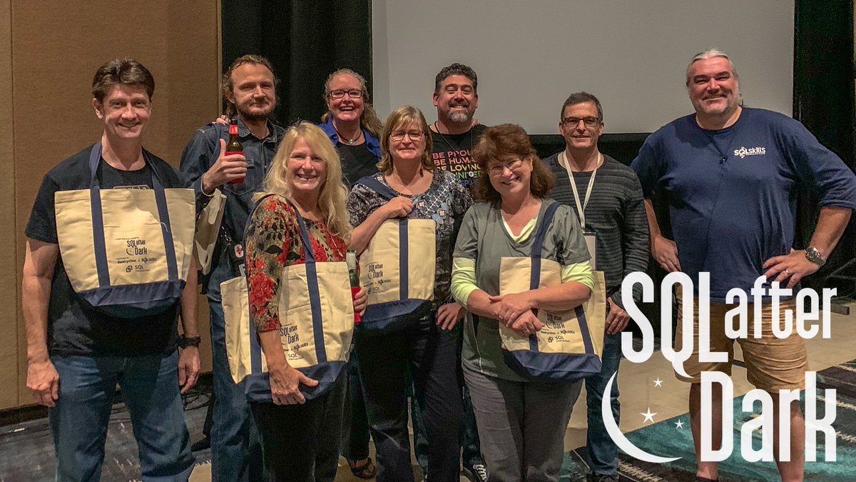 KimberlyLTripp's tweet image. Our #Winning Trivia Team at #SQLafterDark (last night) at #SQLintersection not only rocked some difficult #SQL and #SQLServer questions but they walked away with our custom printed edition swag bag. ;-)
So fun!!