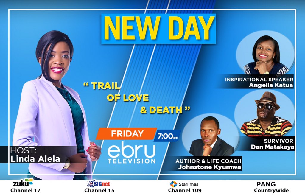 Join me tomorrow @EbruTVKenya 
Hosted by @linda_alela  on #NewDayKE topic Domestic Violence “ Trail of Love ❤️ & Dearh “ 

#BeTheChange

@FaceForwardLA @AlessiMD 
 @AyubAbdikadir

#TembeaNaDan 
#MentalHealthConfKe