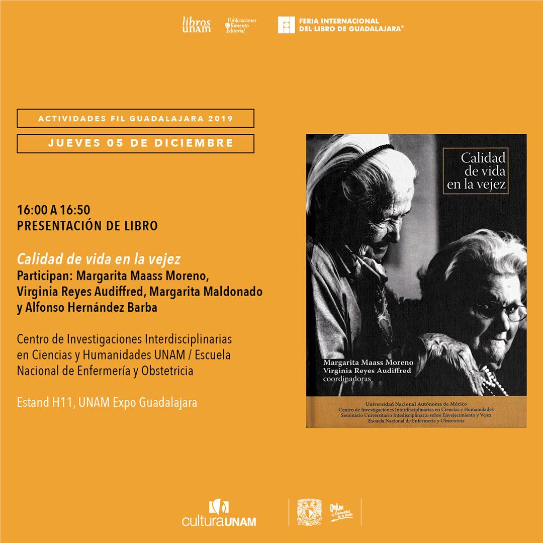 Tras celebrar el Primer Congreso Internacional Interdisciplinario sobre Envejecimiento y Vejez el <a href="/SUIEVUNAM/">SUIEV UNAM</a> conjunta, en esta publicación, diversos aportes realizados en torno a la salud física, emocional y mental de los adultos mayores. Este jueves 5 dic. 16 h <a href="/FILGuadalajara/">FIL Guadalajara</a>👇