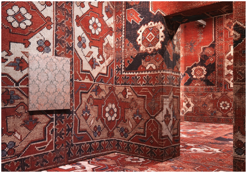 Rudolf Stingel Carpet Art At Palazzo Grassi Exhibit During Venice Biennale Art Fair nazmiyalantiquerugs.com/blog/rudolf-st… #nazmiyal #RudolfStingel #VeniceBiennale #artist #art #antiquerugs #Transylvanianrugs #islamicart #textileart #rugs #carpets #orientalrugs #antiquerugs #artfair #rugart