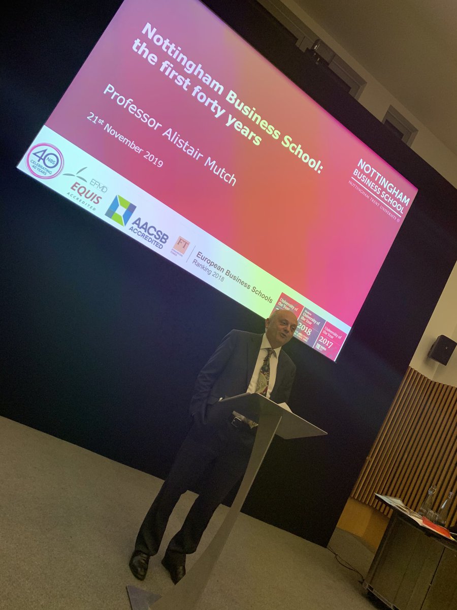 Our VC ⁦<a href="/ProfEdwardPeck/">Edward Peck</a>⁩ introduces our celebration lecture “The list of achievements is so long we’ll need another screen!” #WeAreNBS #NBS40 ⁦@NTUAlumni⁩ ⁦<a href="/TrentUni/">Nottingham Trent University</a>⁩