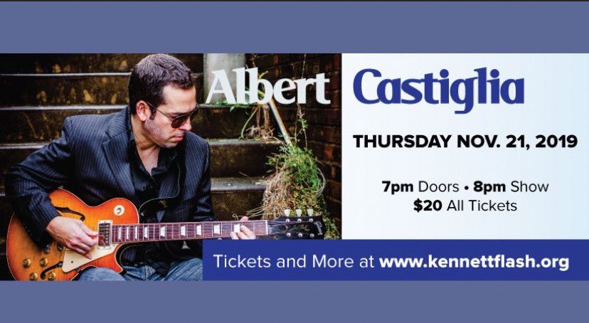 Albert Castiglia returns to Kennett Flash TONIGHT November 21st in Kennett Square, Pennsylvania!
🎟 Get your tickets: bit.ly/2XyYSa5
🎸 Don’t miss ACB LIVE! AlbertCastiglia.net
#albertcastiglia <a href="/Kennettflash/">The Kennett Flash</a> <a href="/BluesBrat/">BratGirlmedia</a>