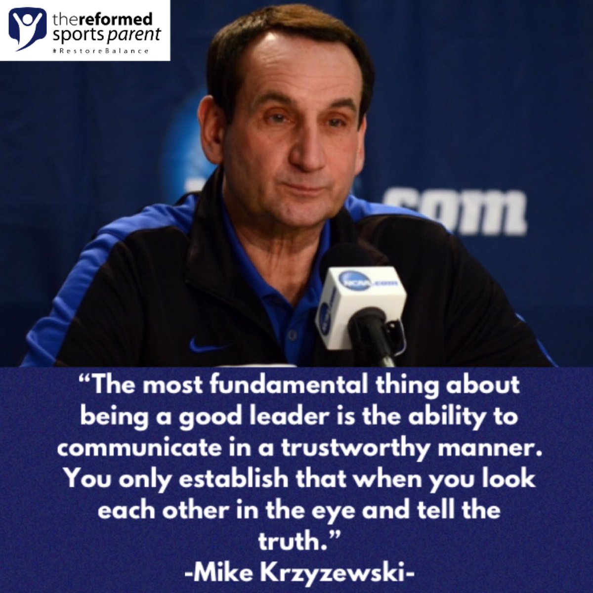 ReformedSptProj's tweet image. #CoachK #MikeKrzyzewski #YouthSports #Coaching #Teaching #TheReformedSportsParent #RestoreBalance