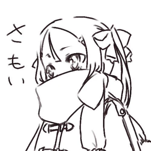 寒いのでマフラーで顔防御夏凜ちゃん。 