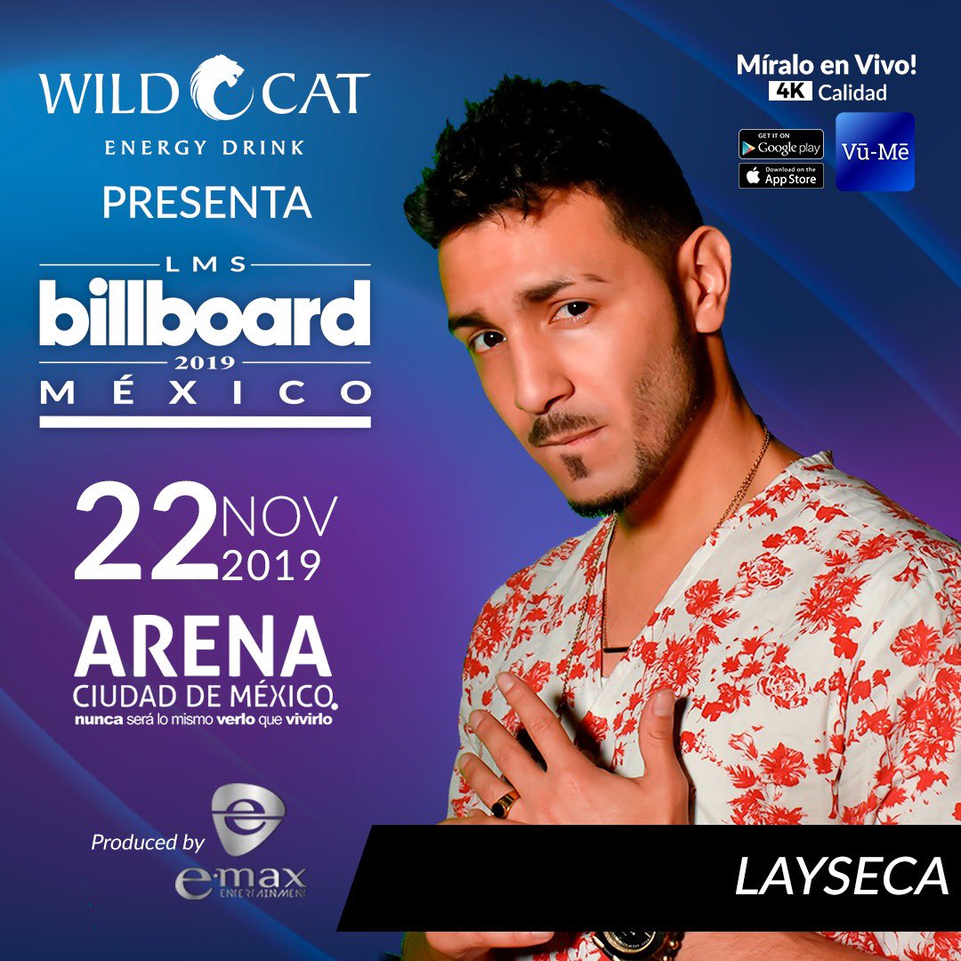 BillboardLMS's tweet photo. @imlayseca 🎶🔥 cantará en Billboard LMS Mexico 2019!

22 de Noviembre
Arena Ciudad de Mexico

🎼 @billboard @billboardlatin

Espera información acerca de @Vumeapp ! 👀 4K calidad! 😱

@wildcatmexico

#BillboardLMS #WildCatMexico

🎵Emax Entertainment
Contact@billboardlms.com https://t.co/Yd7SPnf9kr
