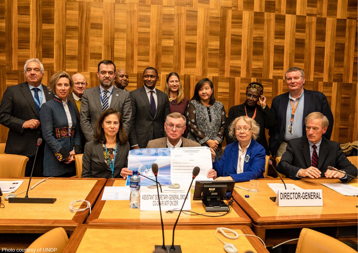 UNITAR's tweet photo. “The revised #IDDRS are the result of @UN delivering as one. They will contribute directly to the implementation of the #SDGs and particularly #SDG16,"- Ms. Tatiana Valovaya, Director-General of @UNGeneva at the Official Launch of the Revised Integrated #DDR Standards.
#DDR4Peace https://t.co/moV1CnaHnY